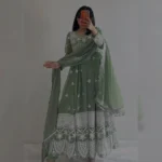 Elegance Redefined: Faux Georgette Designer Suit with Crepe Pent and Lace Dupatta