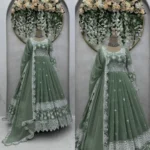 Elegance Redefined: Faux Georgette Designer Suit with Crepe Pent and Lace Dupatta