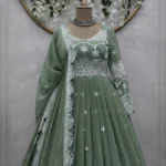 Elegance Redefined: Faux Georgette Designer Suit with Crepe Pent and Lace Dupatta