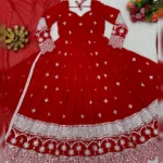 Elegance Redefined: Faux Georgette Designer Suit with Crepe Pent and Lace Dupatta