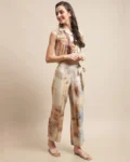 Cuban Chic Brown Motif Co-ord Set - Rayon Ensemble