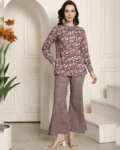 Regal Aura : Purple Printed Tunic and Palazzo Co-ords Set
