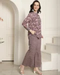 Regal Aura : Purple Printed Tunic and Palazzo Co-ords Set