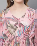 Tropical Paradise: Pink, Green & Red Printed Kaftan Cover-Up Dress