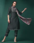 Radiant Sequin Splendor: Women's Sequence Embroidered Kurta, Pant, and Dupatta Set
