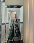Japan Jastin Lehenga with Thread and Sequence Work, Semi-Stitch