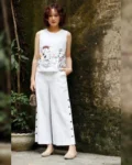 StylishComfort Cotton Top & Palazzo Set with Embroidery