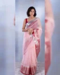 Exclusive Solid Naylon Organza Saree with Pure Zari Weaving