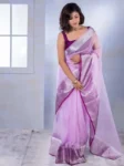 Exclusive Solid Naylon Organza Saree with Pure Zari Weaving