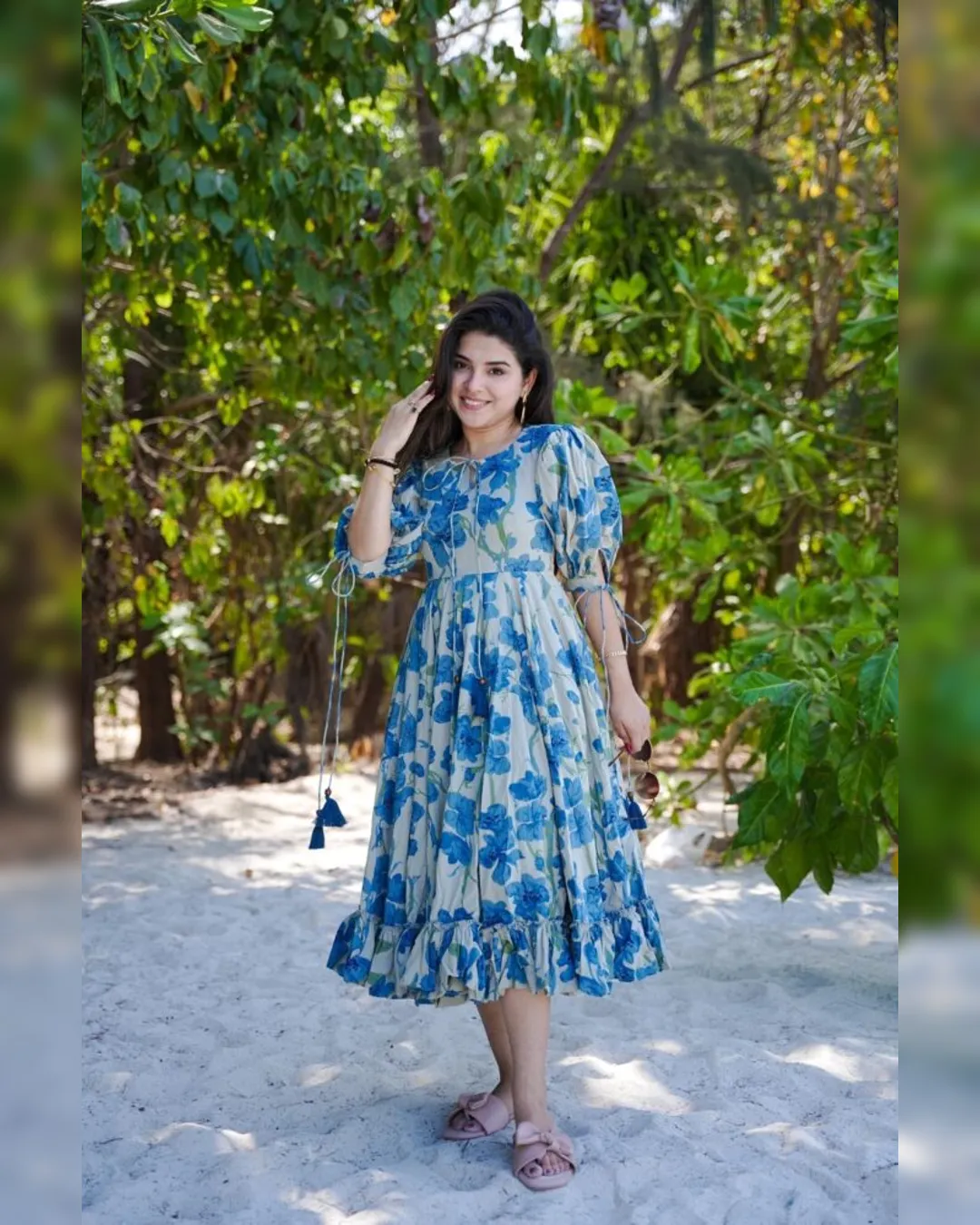 Aqua Hand Block Blue Sundress - Summer Collection video