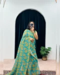 Beautiful Draping Dupatta Attached Gown Saree