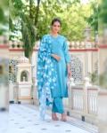 Women Viscose Kurta With Pant And Digital Print Dupatta Set