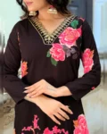 Women Muslin Kurta With Pant And Dupatta Set