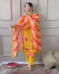 Women Muslin Kurta With Pant And Dupatta Set