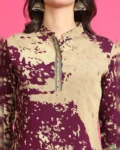 Purple Color Abstract Printed Chanderi Premium Co-ord Set