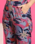 Blue Color Floral Printed Chanderi Premium Co-Ords Set