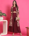 Purple Color Abstract Printed Premium Chanderi Co-ord Set