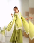 New Designer Party Wear Top-Plazzo and Dupatta Set with Heavy Embroidery Work