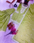 New Designer Party Wear Top-Plazzo and Dupatta Set with Heavy Embroidery Work