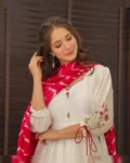 Elegant Georgette Anarkali Set with Embroidered Butta Work