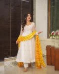 Elegant Georgette Anarkali Set with Embroidered Butta Work