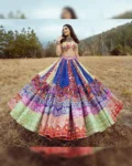 Navratri Special Designer Printed Lehenga Choli with Real Mirror Work