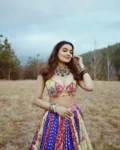 Navratri Special Designer Printed Lehenga Choli with Real Mirror Work