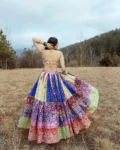 Navratri Special Designer Printed Lehenga Choli with Real Mirror Work