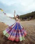 Navratri Special Designer Printed Lehenga Choli with Real Mirror Work