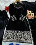 Designer Party Wear Viscose Velvet Top and Pant with Fancy Dupatta