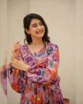 Digital Printed Pink Chinon Gown - Elegant and Comfortable