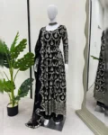 Glamorous Faux Georgette Thread & Sequins Work Top, Pant, and Dupatta Set
