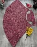 Elegant Premium Chinon Silk Lehenga Set with Heavy Thread Embroidery