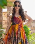 Elegant Heavy Rayon Digital Printed Fully Flared Anarkali Gown