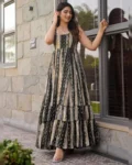 Elegant Heavy Rayon Digital Printed Fully Flared Anarkali Gown