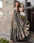 Elegant Heavy Rayon Digital Printed Fully Flared Anarkali Gown