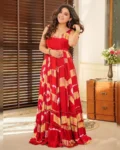 Elegant Heavy Rayon Digital Printed Fully Flared Anarkali Gown