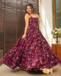 Elegant Heavy Rayon Digital Printed Fully Flared Anarkali Gown