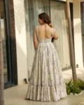 Elegant Floral Cotton Flared Maxi Dress - Sleeveless, Summer-Ready Outfit