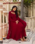 Elegant Georgette Anarkali Suit Set with Cotton Lining & Dupatta