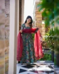 Premium Heavy Rayon Digital Printed Anarkali Gown with Georgette Dupatta