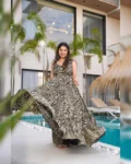 Fully Flared Heavy Rayon Digital Printed Anarkali Gown