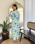 Elegant Printed Georgette Kurta with Chanderi Silk Pant & Dupatta Set