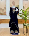 Embroidered Velvet Kurti with Embroidered Palazzo Set