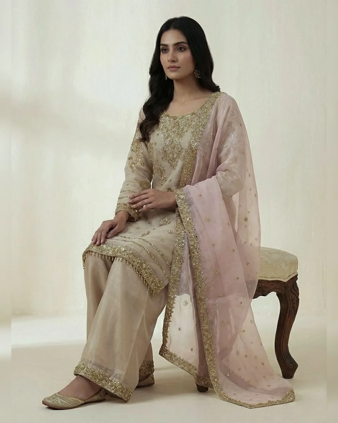 Premium GMY Silk Embroidered Top-Plazzo-Dupatta Set – Fully Stitched Ready to Wear video