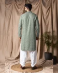 Men’s Festive Wear Viscose Rayon Kurta with Art Silk Bottom – Stitched Set