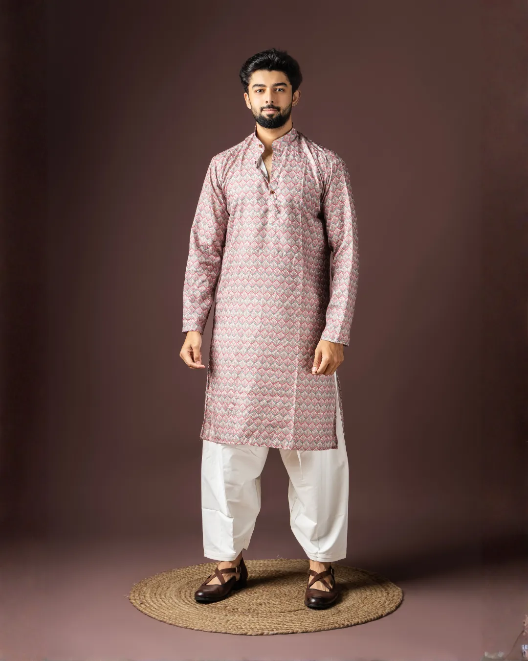 Men’s Baarati Vol 06 Festive Kurta with Bottom Set in Blended Cotton & Art Silk