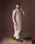 Men’s Baarati Vol 06 Festive Kurta with Bottom Set in Blended Cotton & Art Silk