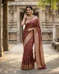Ready to Wear Faux Georgette Drape Saree with Fully Embroidered Sequins Blouse