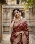 Ready to Wear Faux Georgette Drape Saree with Fully Embroidered Sequins Blouse